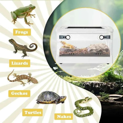 Plastic Reptile Feeding Box Reptiles Breeding Enclosure Cages Reptile Portable Transport Container for Lizard Bearded Dragon