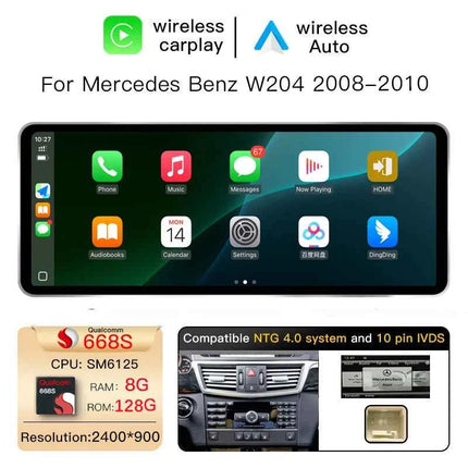 12.3"Android 14 Car Multimedia For MercedesBenz W204 W205 2007-2018 Wireless Auto Radio Player Stereo Screen Head Unit Carplay