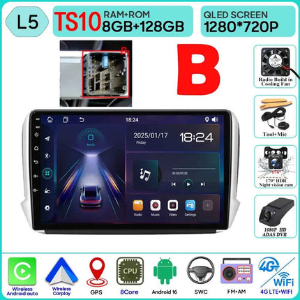 Android 16 GPS Navigation For Peugeot 2008 208 Series 2012 - 2018 Carplay Car Radio Multimedia Player Stereo Video BT 2k Screen