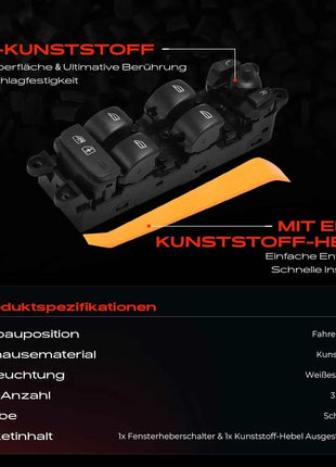 Interruttore Alzacristallo Frankberg 1x per Volvo S60 II Cross Country V60 I XC60 31343104 31453264