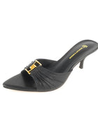 2024 New Women's Summer Pointed Toe Fish Mouth High Heel Slippers Non-slip Outdoor Sexy Slippers GJ Metal Decorative Single Shoes