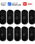 Tuya WiFi Vibration Sensor White Black Door Window Glass Broken Detector Home Security Anti-theft Smart Life APP Real-Time Alert