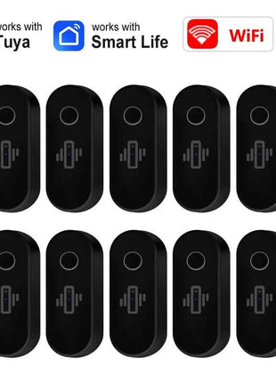 Tuya WiFi Vibration Sensor White Black Door Window Glass Broken Detector Home Security Anti-theft Smart Life APP Real-Time Alert