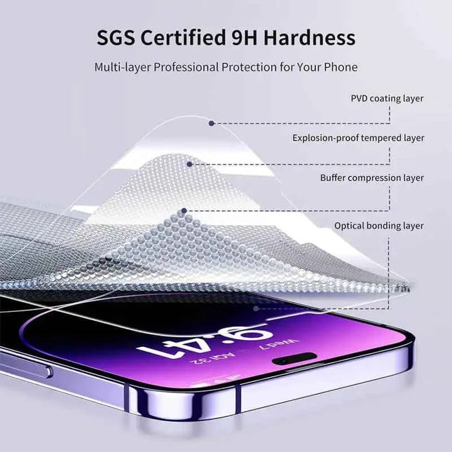 Tempered Glass for iPhone 14 Pro 15 16 17 13 12 11 pro max screen protector for iphone 15 pro mica for iphone 13 14 pro glass