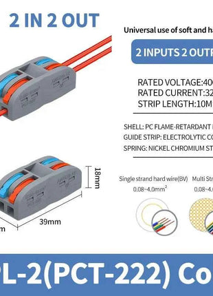 1 In Multiple Out Push-in Electrical Wire Connector Terminal Block Universal Fast Wiring Cable Connectors For Cable Connection