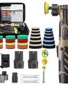 12V Cordless Mini Car Polisher 6-speed Adjustable 3 Central Axes For Car And Furniture Polishing With 2*2300mah Battery