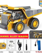 4WD Remote Control Excavator 4x4 Alloy Dump Truck Bulldozer Radio Model RC Car Construction Vehicle Toy Children Kids Gifts