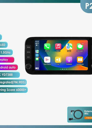 Hizpo 9 Inch 1 Din Wireless Carplay Android Auto Car Radio for Fiat Panda 2013 - 2024 Multimedia Video Player GPS Navigation WIFI Head Unit AI Voice Intelligent Systems Autoradio Stereo QLED Screen Audio FM RDS DVR Camera Map