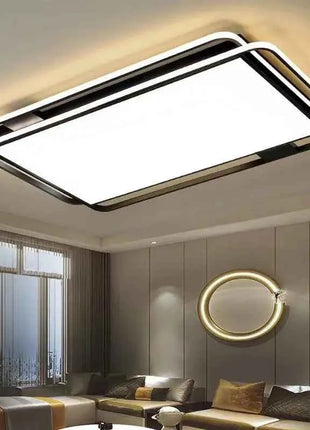 AuroraRealm Lampada da soffitto quadrata a LED Nero Telecomando Camera da letto Studio Luci del soggiorno Lustro moderno Decorazioni per la casa Apparecchi per bambini
