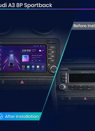 Junsun 7'' Wireless CarPlay Android Auto Car Radio Multimedia For Audi A3 8P S3 2003-2012 4G WiFi GPS Navigation Autoradio