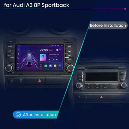 Junsun 7'' Wireless CarPlay Android Auto Car Radio Multimedia For Audi A3 8P S3 2003-2012 4G WiFi GPS Navigation Autoradio