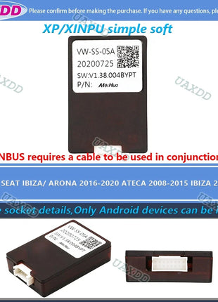 Per SEAT 2009-2013 Ibiza 2018 ARONA 2018 ATECA 2004-2015 ALTEA 2005-2012 2018 Leon 2 Din CD Auto cablaggio decodificatore canbus box