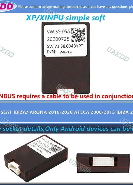 Per SEAT 2009-2013 Ibiza 2018 ARONA 2018 ATECA 2004-2015 ALTEA 2005-2012 2018 Leon 2 Din CD Auto cablaggio decodificatore canbus box
