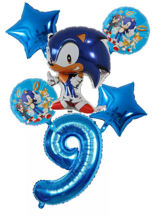 Nuovo Set Decorazioni per Festa di Compleanno a Tema Riccio Blu: Palloncini, Piatti, Bicchieri, Decorazione per Torta per Baby Shower e Regali per Bambini