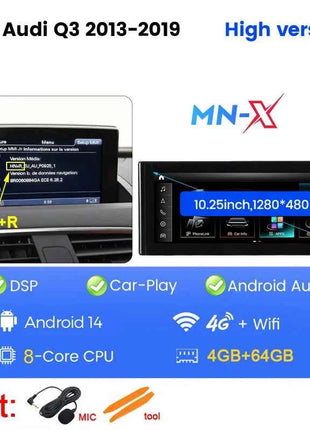 8-Croe Car Wireless Carplay Android Auto For Audi Q3 2012-2018 Multimedia Video Player GPS smart car machine system