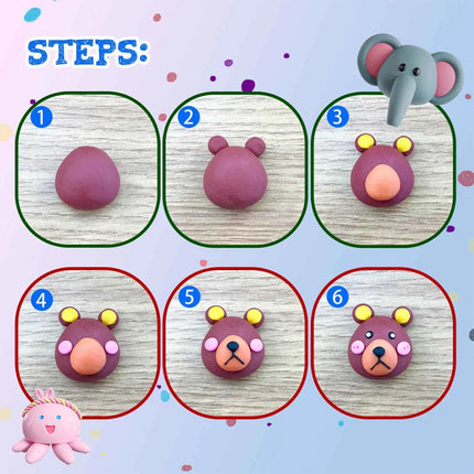 Colori Blocchi di argilla polimerica con kit di strumenti Stampaggio Forno artigianale Cottura Principiante Bambini Orecchini fai da te Bambole Accessori gioielli