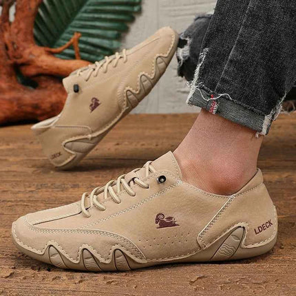 Classic Loafers Trendy Durable Artificial Leather Waterproof Anti Slip Casual Shoes for Outdoor Walking Men’s Motorcycle Boots