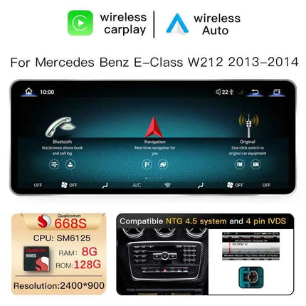 Uckazy 12.8" 2400*900 Snapdragon 665 Android 14 Car Multimedia Wireless CarPlay For Mercedes Benz E Class W212 2009 - 2015 Car Radio Player Video DSP Stereo Touch Screen 4G WiFi BT