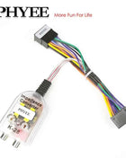 PHYEE Cablaggio convertitore ad alta a bassa impedenza da 16 pin, filtro antirumore trasformatore adattatore uscita linea RCA, Plug & Play per Android per auto