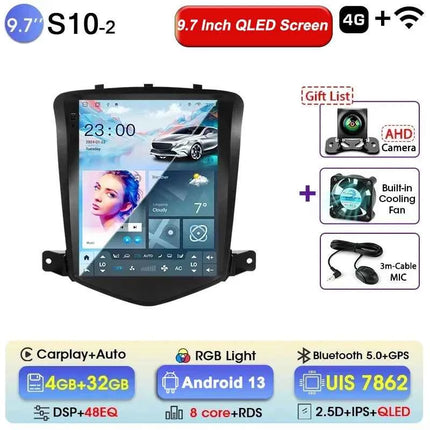 Srnubi 9.7" Car Radio Android For Chevrolet Cruze J300 2008-2012 2Din Multimedia Player Video Navigation 4G Carplay Head Unit