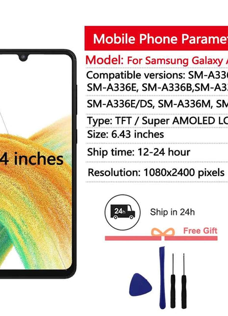 Display AMOLED per Samsung Galaxy A33 5G Display LCD Touch Screen Digitizer Assembly per Samsung A336 Display di ricambio