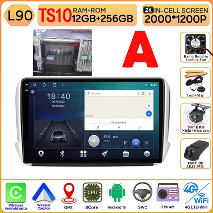 Android 16 GPS Navigation For Peugeot 2008 208 Series 2012 - 2018 Carplay Car Radio Multimedia Player Stereo Video BT 2k Screen