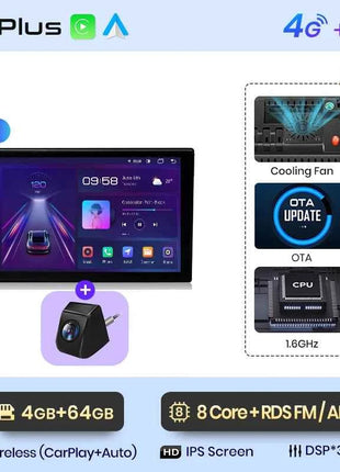 Junsun Qualcomm 8-Core 360 View Camera Universal Stereo 7" 9" 10" Car Radio CarPlay Android Auto Multimedia Player GPS DSP WiFi