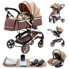 Multifunction 3 in 1 Baby Stroller with Car Seat and Sleeping Basket Baby Pram Lightweight Infant Pushchair Compact Folding Pram