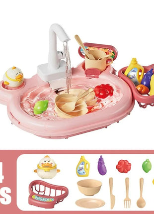 Puzzle per bambini Giochi di imitazione Giocattoli Lavapiatti Giocattoli Regalo Cucina Giocattoli interattivi 2 in 1 Scivolo Pesca Montessori Giocattoli