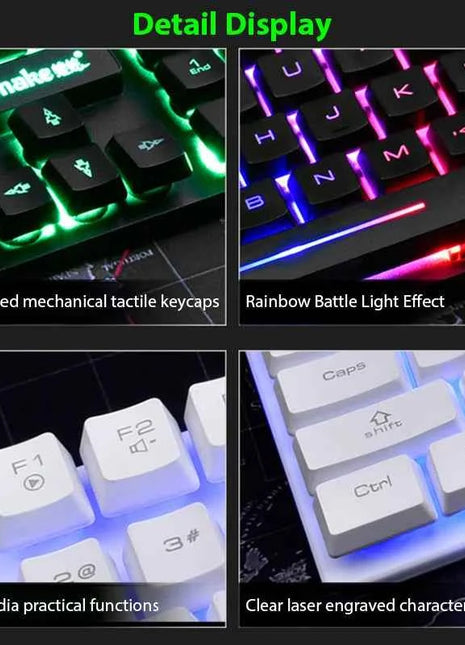 KM320 Keyboard And Mouse Set Waterproof Luminous Game Backlit Keyboard
