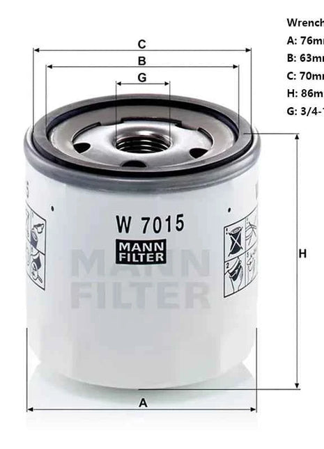 MANNFILTER W7015 / W7015M Oil Filter Fits TOYOTA JAGUAR LINCOLN MKZ VOLVO FORD Edge Explorer LAND ROVER 90915-20003 9W7E-6714-AA