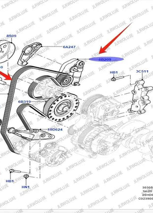 Kit Cinghia di Trasmissione Alternatore per Land Rover Freelander 2 2.0L - Sostituisce LR034128 LR028879 LR036456