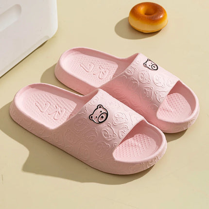 Pantofole estive per bambini Indoor Cute Bear Print Antiscivolo Suola morbida Squisite scarpe genitore-figlio Scarpe comode per il tempo libero per la casa