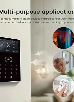 Sistema di sicurezza allarme wireless Smart Tuya GSM con sensore di movimento PIR e telecomando per la protezione del magazzino del negozio di villa