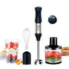 Frullatore a Immersione 4-in-1 da 1000W, Mixer Elettrico con Lame in Acciaio Inox, Set per Frullare Verdure e Carne, Frullatore a Immersione e Spremiagrumi