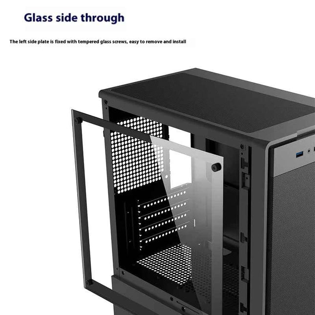Power Train Flying  PC Case MATX Mini-ITX Chassis SFX/ATX Power Supply Desktop Portable Computer Case U3 port Iron net Panel