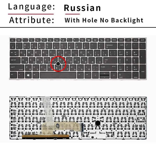 Replacement US/RU Russian Backlit Keyboard for HP ZBOOK 15 G5 G6, ZBook 17 G5 G6 L29635 L12765-041 L28407 L12764-071