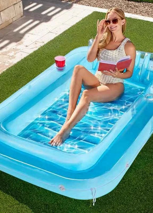 Piscina gonfiabile per prendere il sole Letto galleggiante Piscina gonfiabile per prendere il sole Letto galleggiante Piscina esterna Riposo del gioco Materasso ad aria