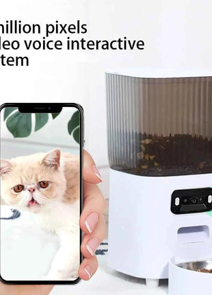 5L Double Bowls Smart Automatic Cat Feeder With Camera Cat Dry Food Video Dispenser Pet Smart Voice Recorder Auto Feeder For Dog
