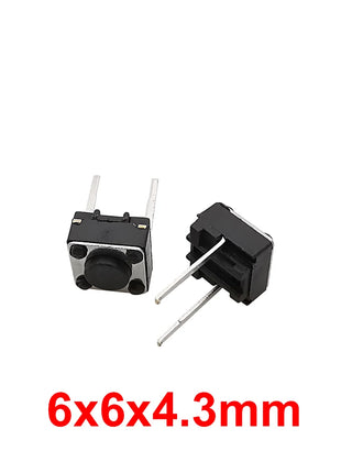 50 Pz 6x6mm Interruttore a pulsante tattile 6*6mm 2 Pin Mini PCB Interruttori tattili momentanei Altezza 5mm 6mm 7mm 8mm 9mm