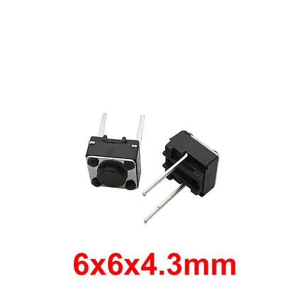 50 Pz 6x6mm Interruttore a pulsante tattile 6*6mm 2 Pin Mini PCB Interruttori tattili momentanei Altezza 5mm 6mm 7mm 8mm 9mm