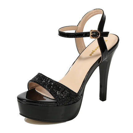 Donne sexy sandali donna estate 2024 Bling femminile peep toe tacchi sottili partito scarpe da ballo sandalo con plateau scarpe firmate da donna
