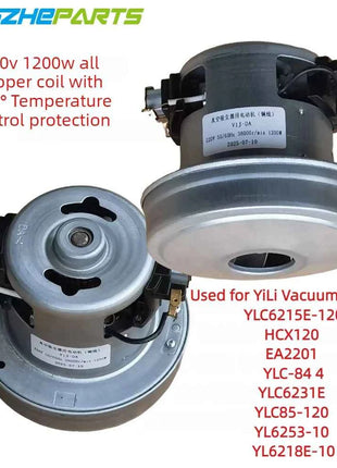 Used for YiLi YCL6215E-120 YL6253-10 YL6218E Vacuum Cleaner Motor Accessories 220V 1200W 38000r/min Replacement Parts