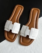2025 Modern Women's Slippers Summer Outdoor Comfortable Flat Slippers Luxury Leather Slippers Women's Sandals Casual Slide Shoes