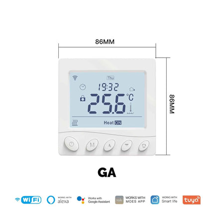 MOES WiFi Smart Thermostat for Floor Heating & Boiler, Tuya App Remote Control, Compatible with Alexa Google Home, Programmable