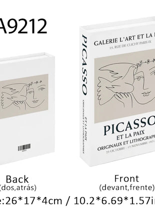 Boho Bauhaus Picasso Matisse Cucina Libri finti Decorazione Tavolino di moda di lusso Scatola portaoggetti decorativa Decorazione estetica