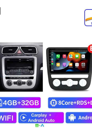 Android 16 For VW Volkswagen Scirocco 3 III Mk3 2008-2014 9 inch 8 Core WIFI Bluetooth Auto Navigation System Radio Multimedia