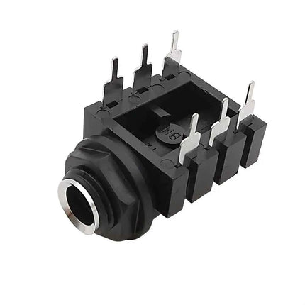 1/5/10 Pz 6.35mm 1/4 "6Pin Stereo Audio Microfono Femmina Presa 6.35 Cuffia Martinetti Filettatura PCB Montaggio A Pannello connettore Nero