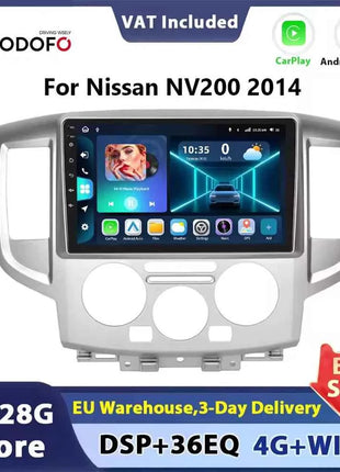 Podofo 9INCH AI Voice Android  2din Car Radio for NV200 NV 200 2009-2014 CarPlay Car Stereo Android Auto 4G GPS Navigation WiFi