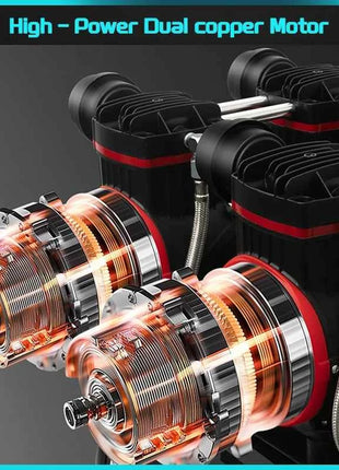 Silent Oil-Free Air Compressor 600W 1500W Portable Air Pump with 10L-160L Tank for Home Repair Tire Inflation Nail Gun